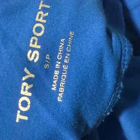 TORY BURCH SPORT | Cobalt Blue Chevron Full Length Leggings Sz. Small - Picture 2 of 4